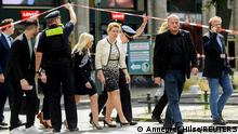 8.6.2022, Berlin***
Berlin's Mayor Franziska Giffey visits the crime scene where a car crashed into a group of people, near Breitscheidplatz in Berlin, Germany, June 8, 2022. REUTERS/Annegret Hilse REFILE - QUALITY REPEAT