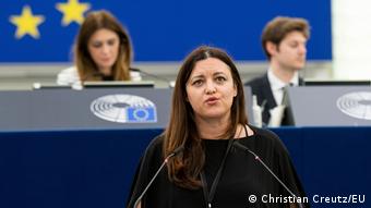 Marisa Matias, eurodiputada portuguesa por el bloque de La Izquierda, en el debate sobre Nicaragua, Estrasburgo, 08.06.2022