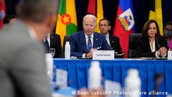 Joe Biden, presidente de Estados Unidos, y Kamala Harris, ministra de Exteriores, Cumbre de las Américas, Los Angeles, junio 9 de 2022