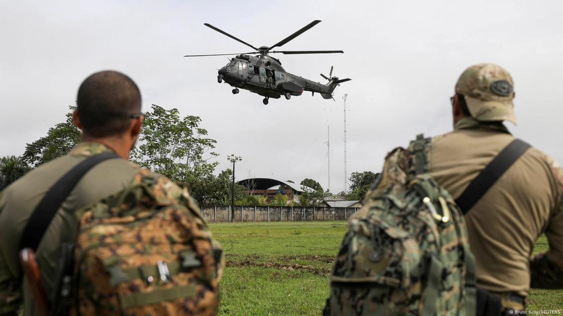 Forças de segurança participando das buscas Phillips e Pereira