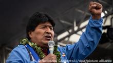 Evo Morales, ehemaliger Präsident von Bolivien, nimmt am 26. Jahrestag der Gründung der Regierungspartei MAS (Movimiento al Socialismo - Bewegung für den Sozialismus) teil. Evo Morales musste zurücktreten, nachdem Betrugsvorwürfe gegen ihn bei den Wahlen im Oktober 2019 zu einer schweren politischen Krise geführt hatten. Luis Arce gewann die anschließenden Wahlen im Oktober 2020 mit über 55 Prozent der Stimmen. +++ dpa-Bildfunk +++