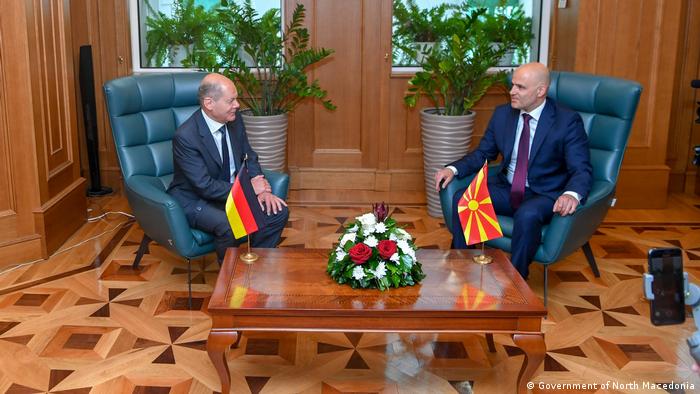 Nord-Mazedonien Skopje | Besuch Olaf Scholz, Bundeskanzler | mit Dimitar Kovacevski, Premierminister