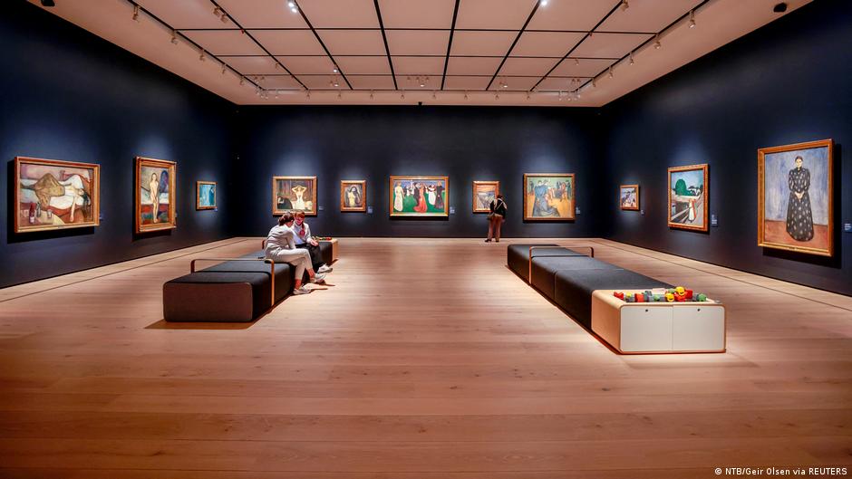Blick in den Edvard-Munch-Raum im Nationalmuseum Oslo. 