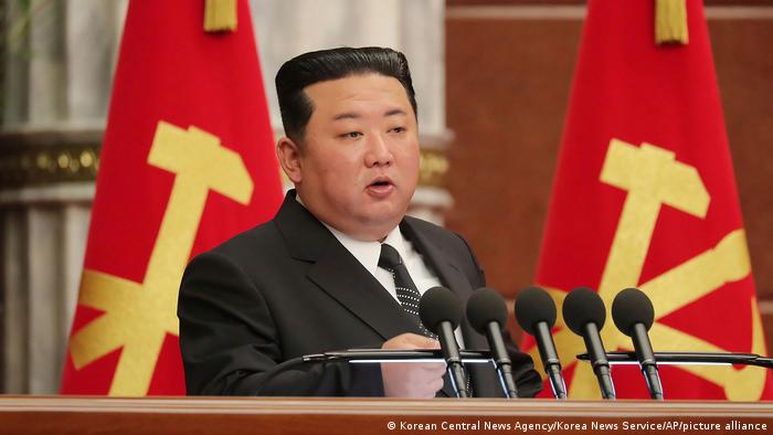 Kim Jong Un speaks at the ruling Workers’ Party’s Central Committee in Pyongyang