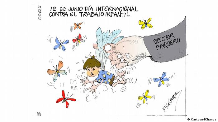 Caricatura de Filochofo por el Día Internacional contra el Trabajo Infantil, 12 de junio.
