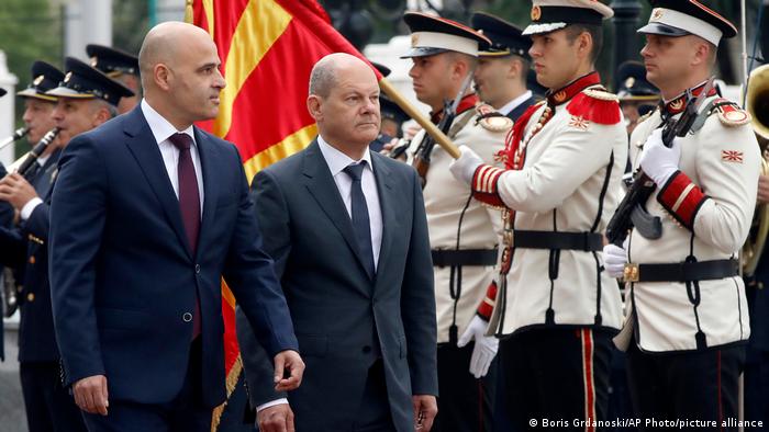 Nord-Mazedonien Skopje | Besuch Olaf Scholz, Bundeskanzler | mit Dimitar Kovacevski, Premierminister