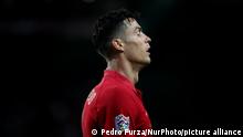 05.06.2022
Cristiano Ronaldo of Portugal reacts during the UEFA Nations League, league A group 2 match between Portugal and Switzerland at the Jose Alvalade stadium in Lisbon, Portugal, on June 5, 2022. (Photo by Pedro FiÃºza/NurPhoto)