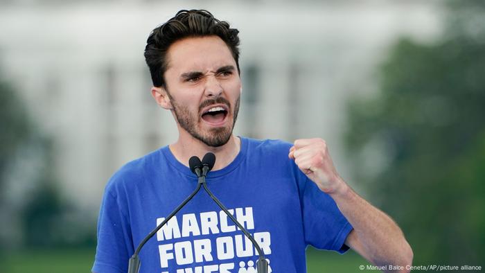 Parkland survivor and activist David Hogg speaks to the crowd during a March for Our Lives rally in Washington