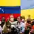 Juan Guaidó, uno de los líderes de la oposición en Venezuela, habla en una manifestación por la paz y contra la guerra en Ucrania