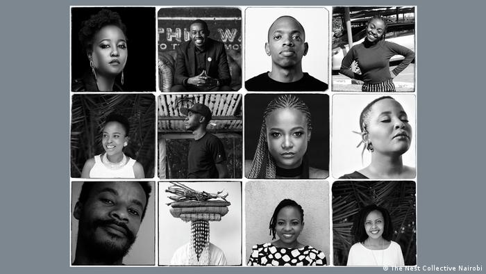 Fotos der zwölf Mitglieder des The Nest Collective Nairobi