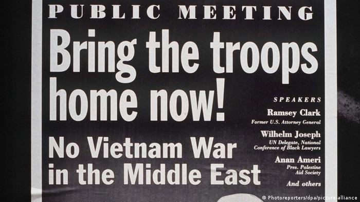 A poster against the 1990-1991 military intervention Operation Desert Storm, demanding that US troops be brought home 