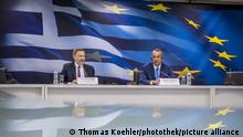 Pressekonferenz mit Christian Lindner (L, FDP), Bundesminister der Finanzen, und dem Finanzminister von Griechenland, Christos Staikouras, in Athen, 14.06.2022.