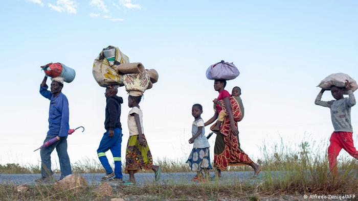Deslocados na província moçambicana de Cabo Delgado, que fogem ao terrorismo