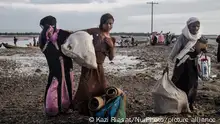 A Rohingya refugee family in Bangladesh