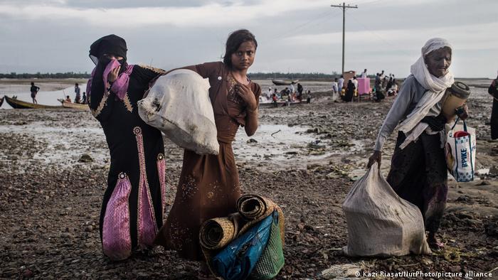 A Rohingya refugee family in Bangladesh