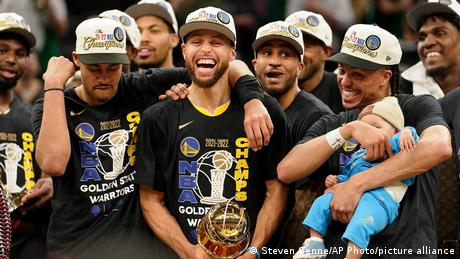 Golden State Warriors hold trophy