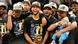 Golden State Warriors hold trophy Golden State Warriors hold trophy