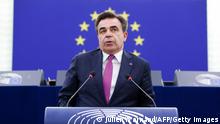 European Commission vice president Margaritis Schinas delivers a speech on the European Commission Guidelines on inclusive language during a plenary session of the European Parliament in Strasbourg on December 15, 2021. (Photo by Julien WARNAND / POOL / AFP) (Photo by JULIEN WARNAND/POOL/AFP via Getty Images)