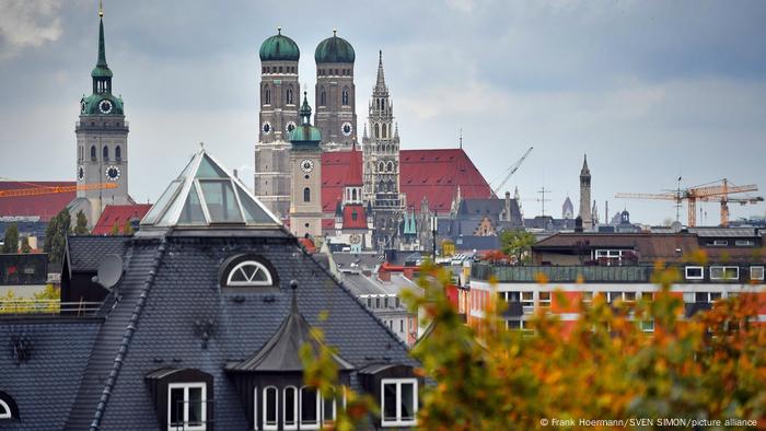 A skyline view of the city of Munich