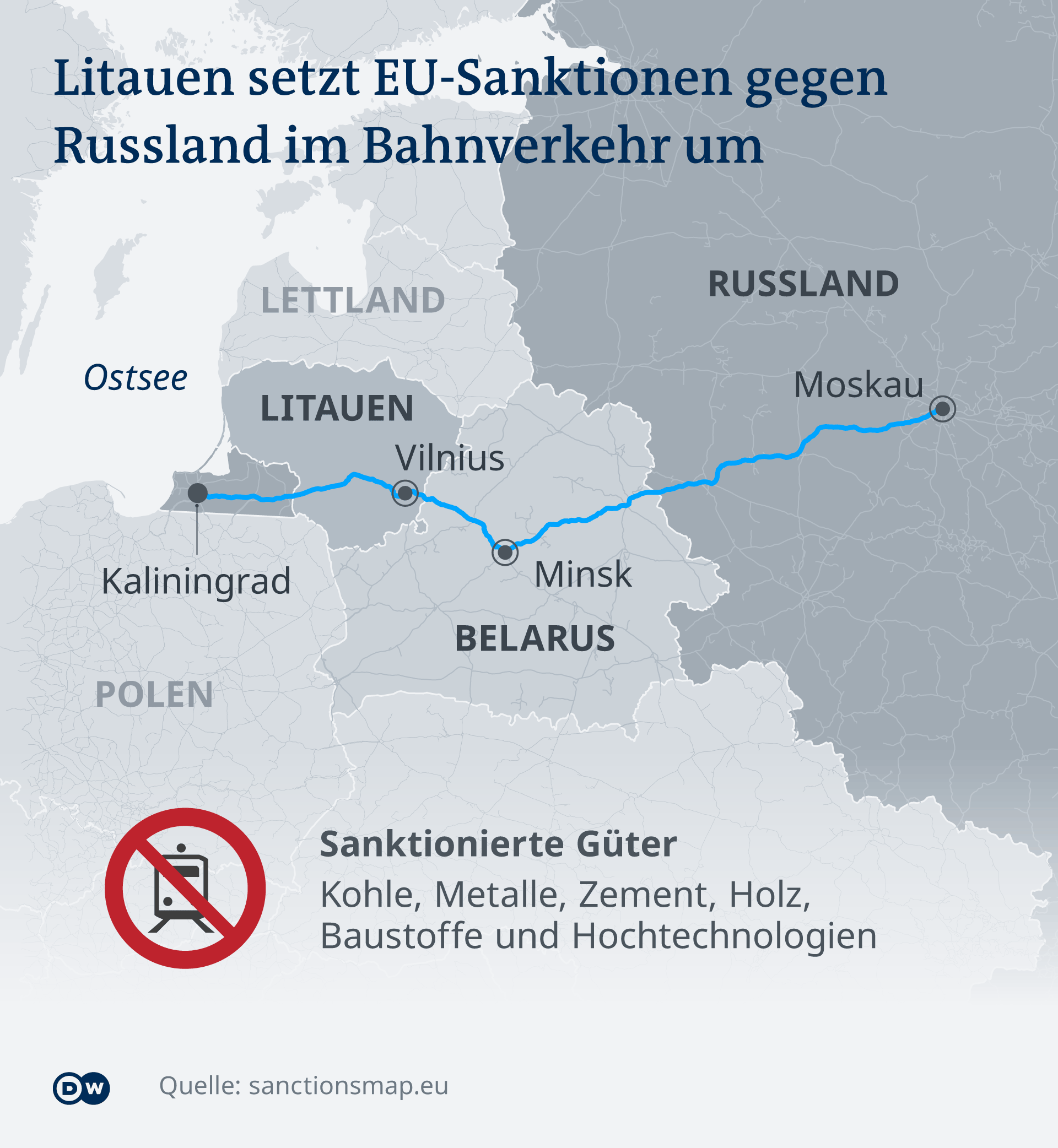 Транзитът на товари от Русия за Калининград минава и през територията на Литва, която спря транспорта на артикули в листата със глобите на Европейски Съюз 