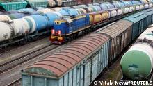 21.06.2022
A view shows a freight train and cars, following Lithuania's ban of the transit of goods under EU sanctions through the Russian exclave of Kaliningrad on the Baltic Sea, in Kaliningrad, Russia June 21, 2022. REUTERS/Vitaly Nevar