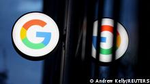 FILE PHOTO: The logo for Google LLC is seen at the Google Store Chelsea in Manhattan, New York City, U.S., November 17, 2021. REUTERS/Andrew Kelly/File Photo