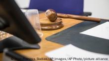 The judge's hammer is pictured at the European Court of Human Rights in Strasbourg, eastern France, Wednesday, Nov. 22, 2017. (AP Photo/Jean-Francois Badias)
