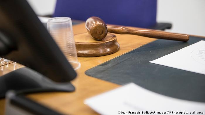 The judge's hammer is pictured at the European Court of Human Rights in Strasbourg