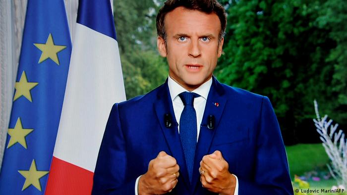 Frankreich Ansprache vom Präsident Macron im Fernsehen