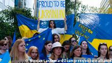 Українці у Брюсселі в день саміту ЄС, 23 червня 2022 року
