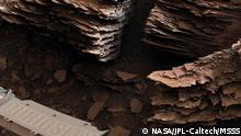 Evidence of ancient water on Mars: Curiosity captures exciting photos of changing Martian landscape
NASA’s Curiosity Mars rover captured this view of layered, flaky rocks believed to have formed in an ancient streambed or small pond. The six images that make up this mosaic were captured using Curiosity’s Mast Camera, or Mastcam, on June 2, 2022, the 3,492nd Martian day, or sol, of the mission. 