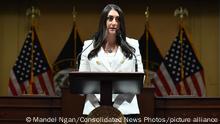 United States Representative Sara Jacobs (Democrat of California), speaks as members share the recollections on the first anniversary of the assault on the US Capitol in the Cannon House Office Building in Washington, DC on January 6, 2022. Credit: Mandel Ngan / Consolidated News Photos/Pool via CNP