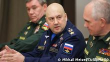 SOCHI, RUSSIA - NOVEMBER 3, 2021: Sergei Surovikin C, commander of the Russian Aerospace Forces, attends a meeting between Russia s President Vladimir Putin and top officials of the Russian Defense Ministry and Russia s military industry at Bocharov Ruchei residence, Mikhail Metzel/TASS PUBLICATIONxINxGERxAUTxONLY TS116AEC