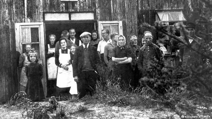 German refugees at the Oksboel refugee camp in Denmark in 1945 
