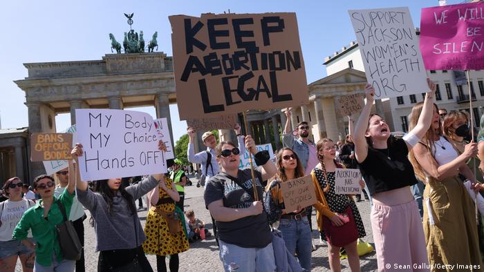 Demonstrators in Berlin calling for abortion to stay legal