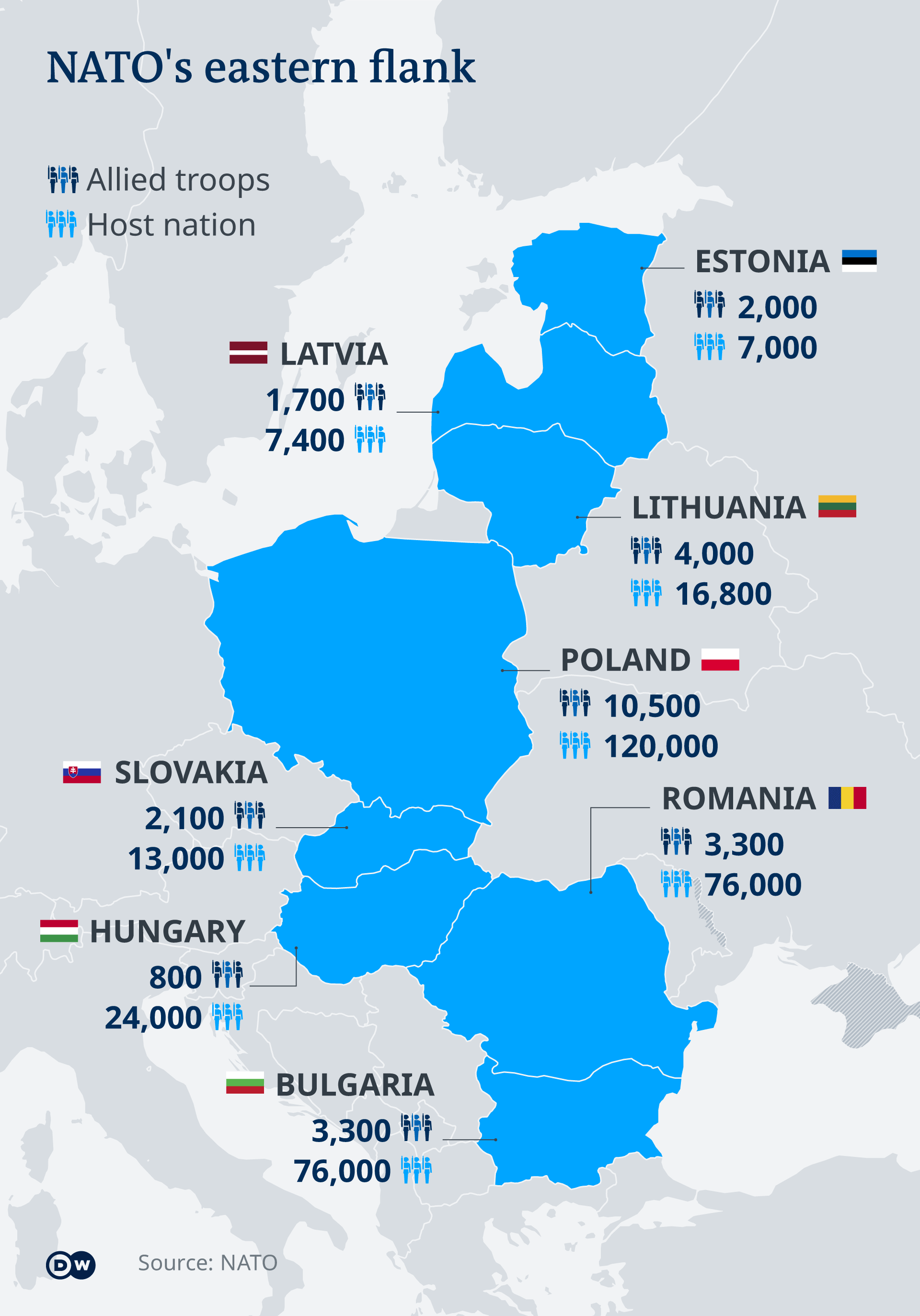 Infografik Karte NATO Ostflanke EN