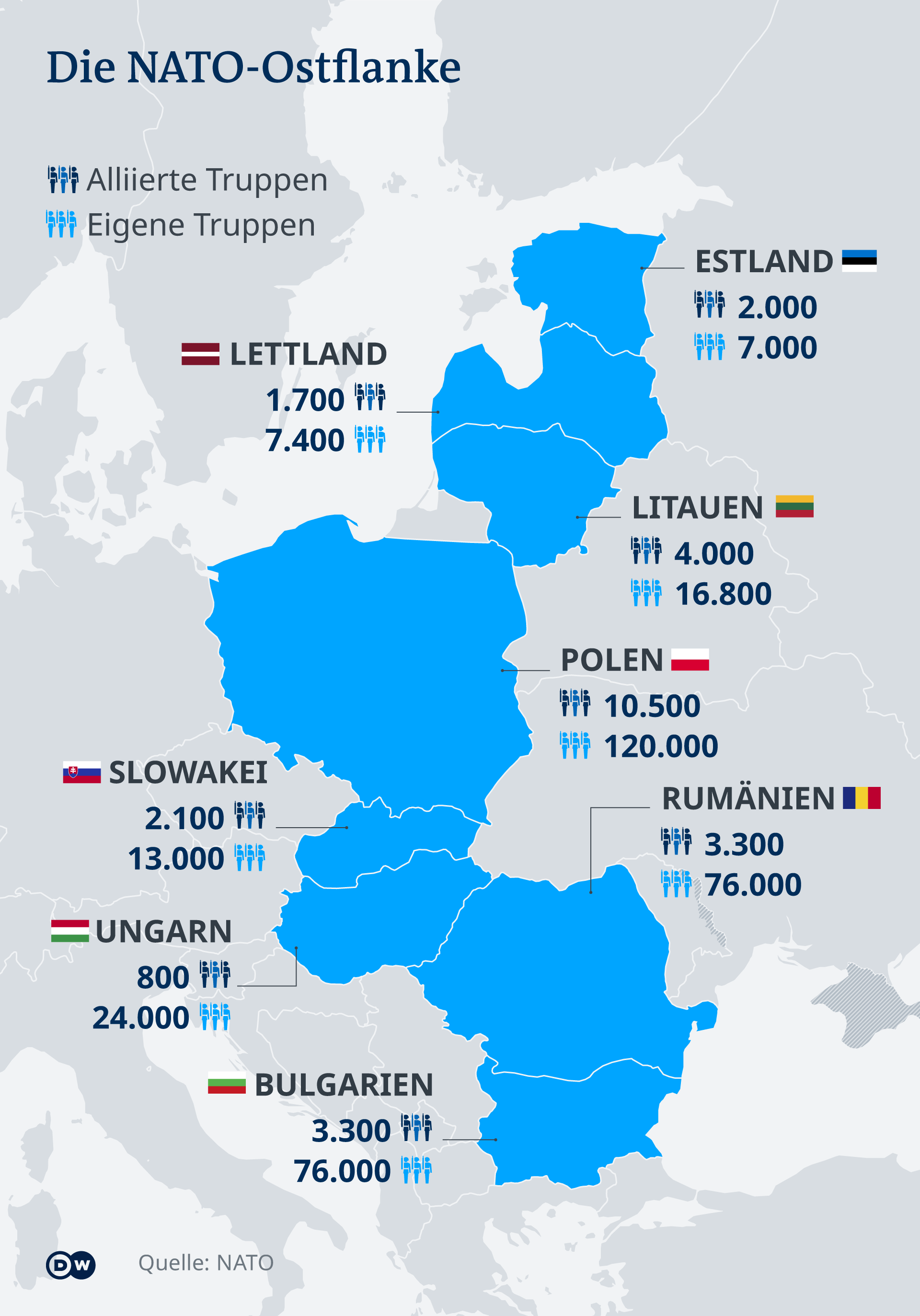 Infografik: Karte NATO Ostflanke