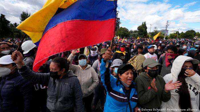 Ecuador Protest gegen Präsident Guillermo Lasso in Quito