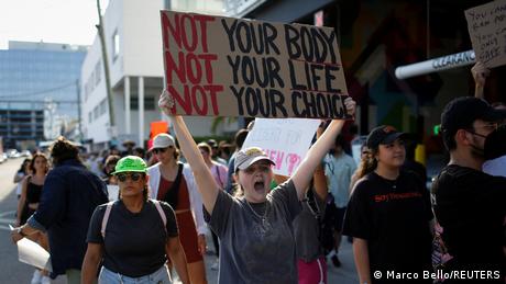 Protest in Miami following the overturning of Roe vs. Wade by the US Supreme Court