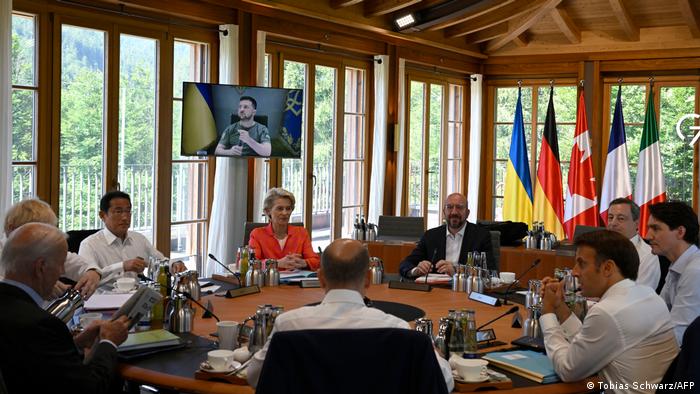 Reunión virtual de líderes del G7 con el presidente de Ucrania, Zelenski