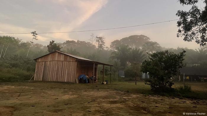 A house in a Karipuna village, Amazon forest, Brazil