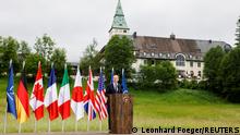 German Chancellor Olaf Scholz addresses the media following the G7 summit at Schloss Elmau, near Garmisch-Partenkirchen, Germany, June 28, 2022. REUTERS/Leonhard Foeger