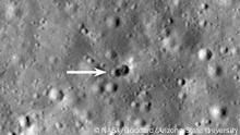  NASA finds strange double crater on the Moon after impact of the mysterious rocket
Foto ...crop: A rocket body impacted the Moon on March 4, 2022, near Hertzsprung crater, creating a double crater roughly 28 meters wide in the longest dimension. LROC NAC M1407760984R; image enlarged 3x
Credits: NASA/Goddard/Arizona State University