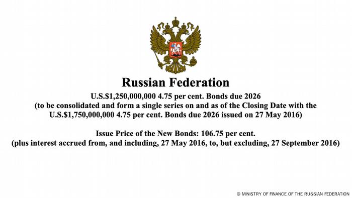 A screenshot of the Russian debt document 