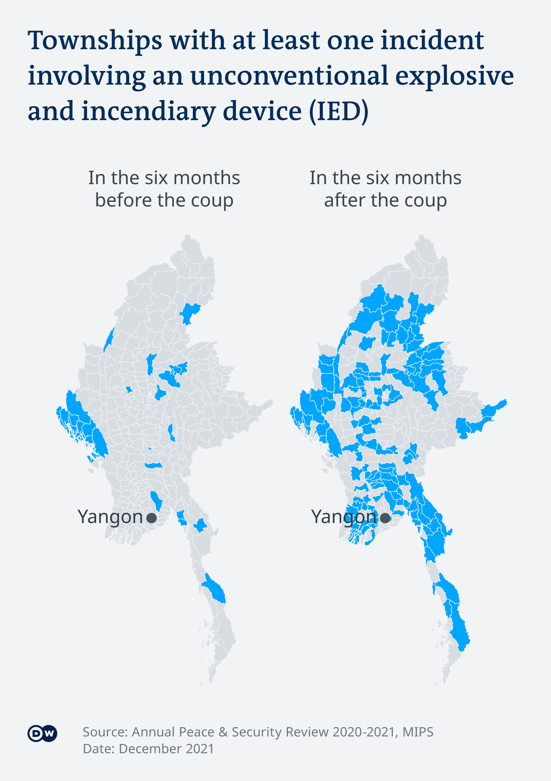 A map of IED use in Myanmar