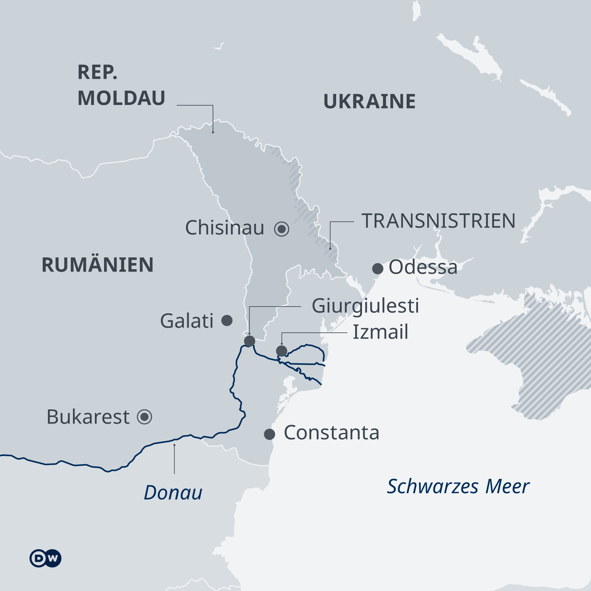 Karte - Republik Moldau und Anrainer - DE
