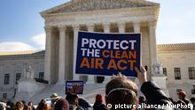 Climate change activists gather outside of the Supreme Court in Washington, D.C. on February 28, 2022 during arguments in the case of West Virginia v. Environmental Protection Agency, in relation the the Clean Air Act and the ability of the EPA to regulate carbon dioxide emissions (Photo by Bryan Olin Dozier/NurPhoto)