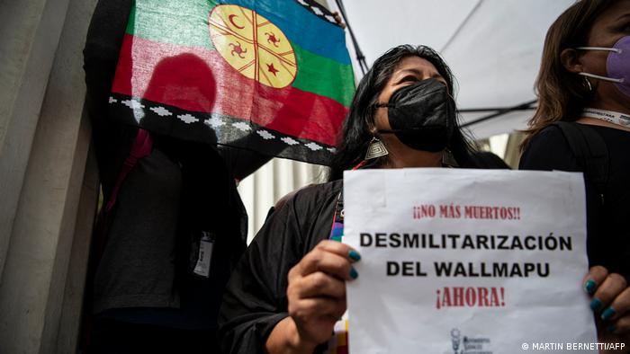 Protesta mapuche en Chile.