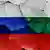 Коллаж - флаги России и Болгарии