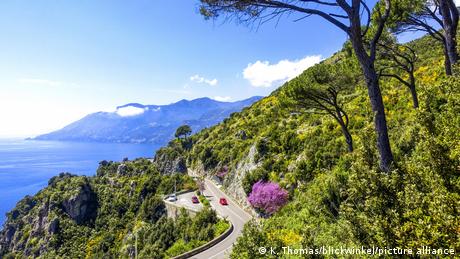 The view of a road on the Amalfi coast, Italy